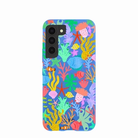 Strong Corners Comfort Feel Electric Blue Underwater Blooms Samsung Galaxy S22 Case