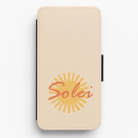 Abstract Sun Solei Flip / Wallet Phone Case Polished Look Minimal Feature