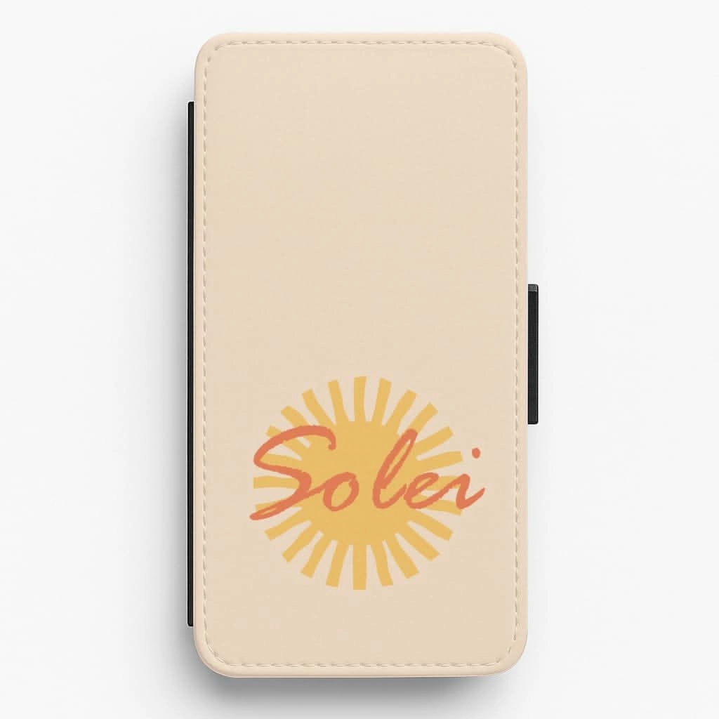 Abstract Sun Solei Flip / Wallet Phone Case Polished Look Minimal Feature