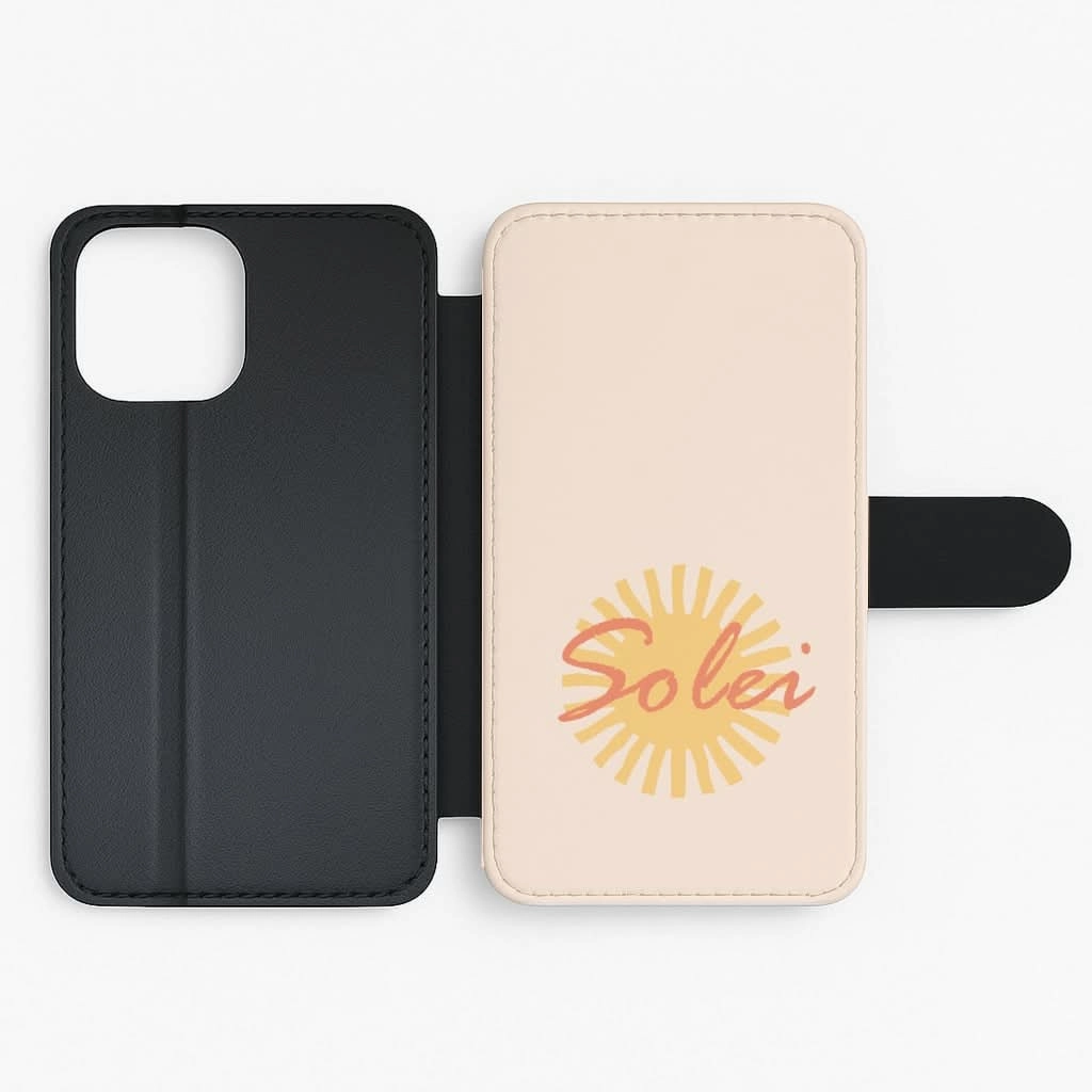 Vivid Finish Abstract Sun Solei Flip / Wallet Phone Case