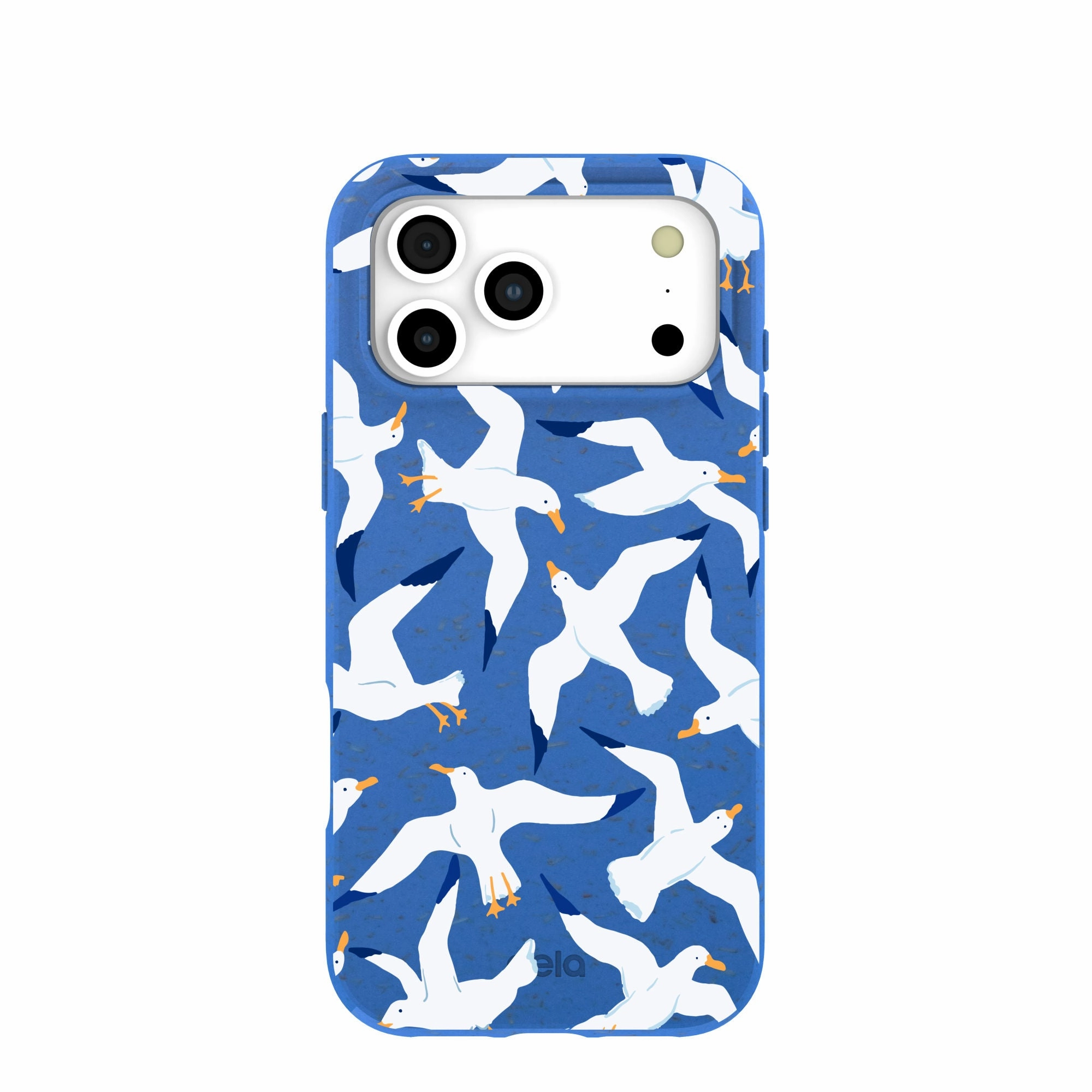 Rugged Edge Texture Electric Blue Seagulls iPhone 17 Pro Max Case