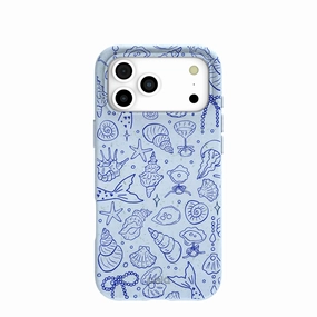 Powder Blue Ocean Charms iPhone 17 Pro Max Case Flexible Comfort