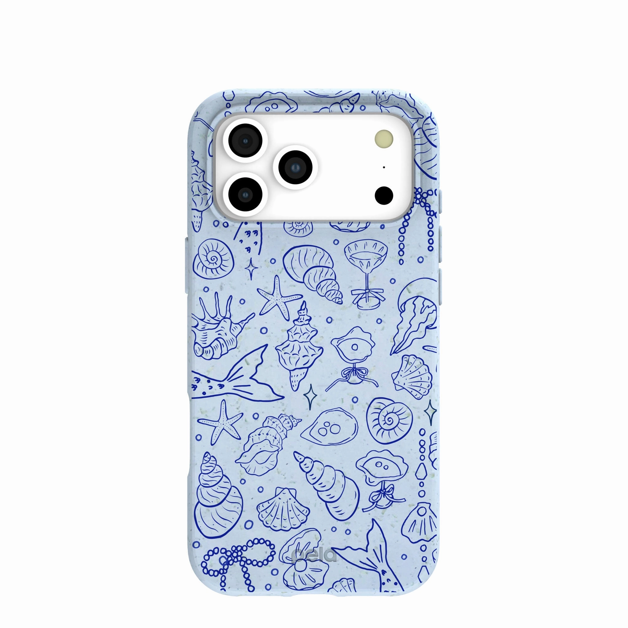 Powder Blue Ocean Charms iPhone 17 Pro Max Case Flexible Comfort