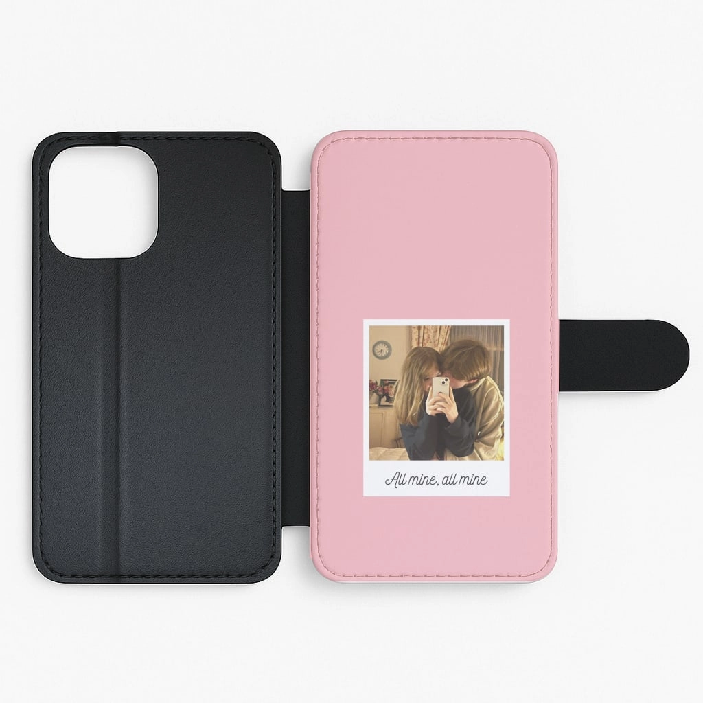 Protective Design Layer Modern Pattern Layer All Mine, All Mine - Personalised Couples Flip / Wallet Phone Case