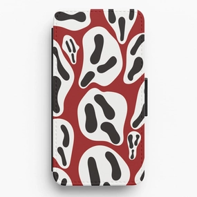 Ghost Face Flip / Wallet Phone Case Minimal Aesthetic Touch