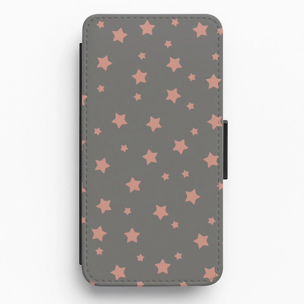 Clear Edge Rose Gold Star Pattern Flip Wallet Phone Case