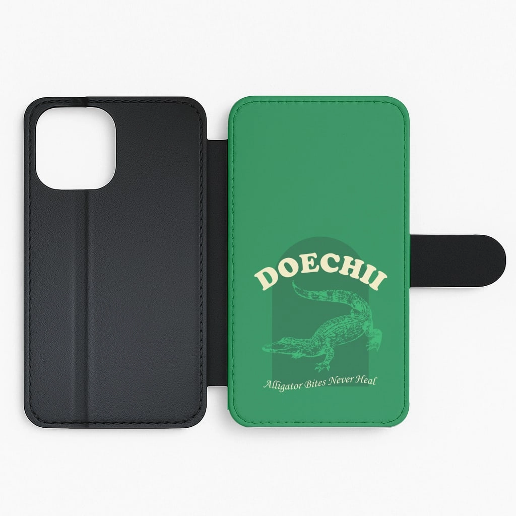 Premium Detail Finish Modern Grip Texture Alligator Bites Never Heal Collage Flip / Wallet Phone Case