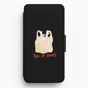 Shock Surface Protective Design Bag Of Bones - Halloween Flip / Wallet Phone Case