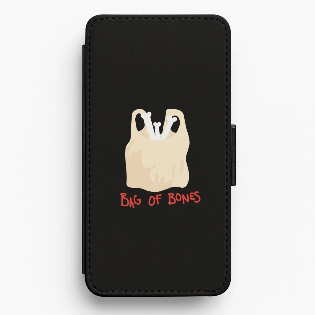 Shock Surface Protective Design Bag Of Bones - Halloween Flip / Wallet Phone Case