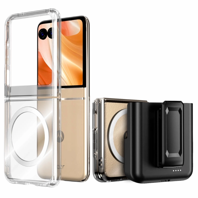 Battery Belt Clip Holster for Motorola Razr 50 / Razr (2024) Minimal Grip Patterned Design