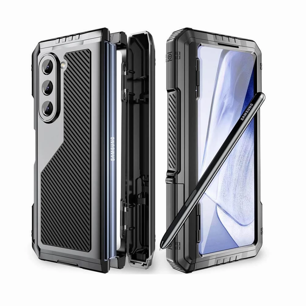 Beeasy Galaxy Z Fold 5 Case with Pen and Hinge Protection Smooth Protection