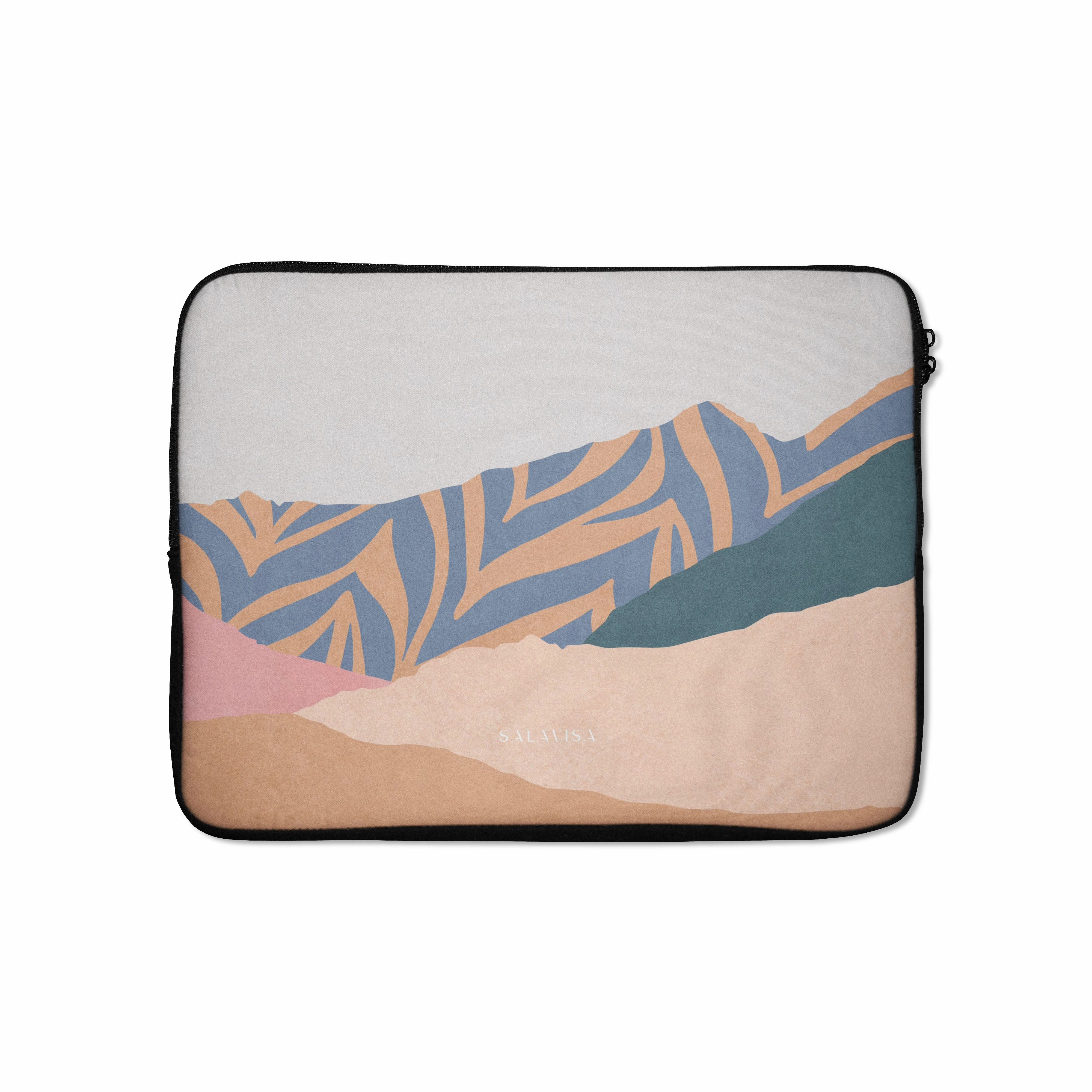 Bold colors metal frame Beige Blissful Laptop Sleeve