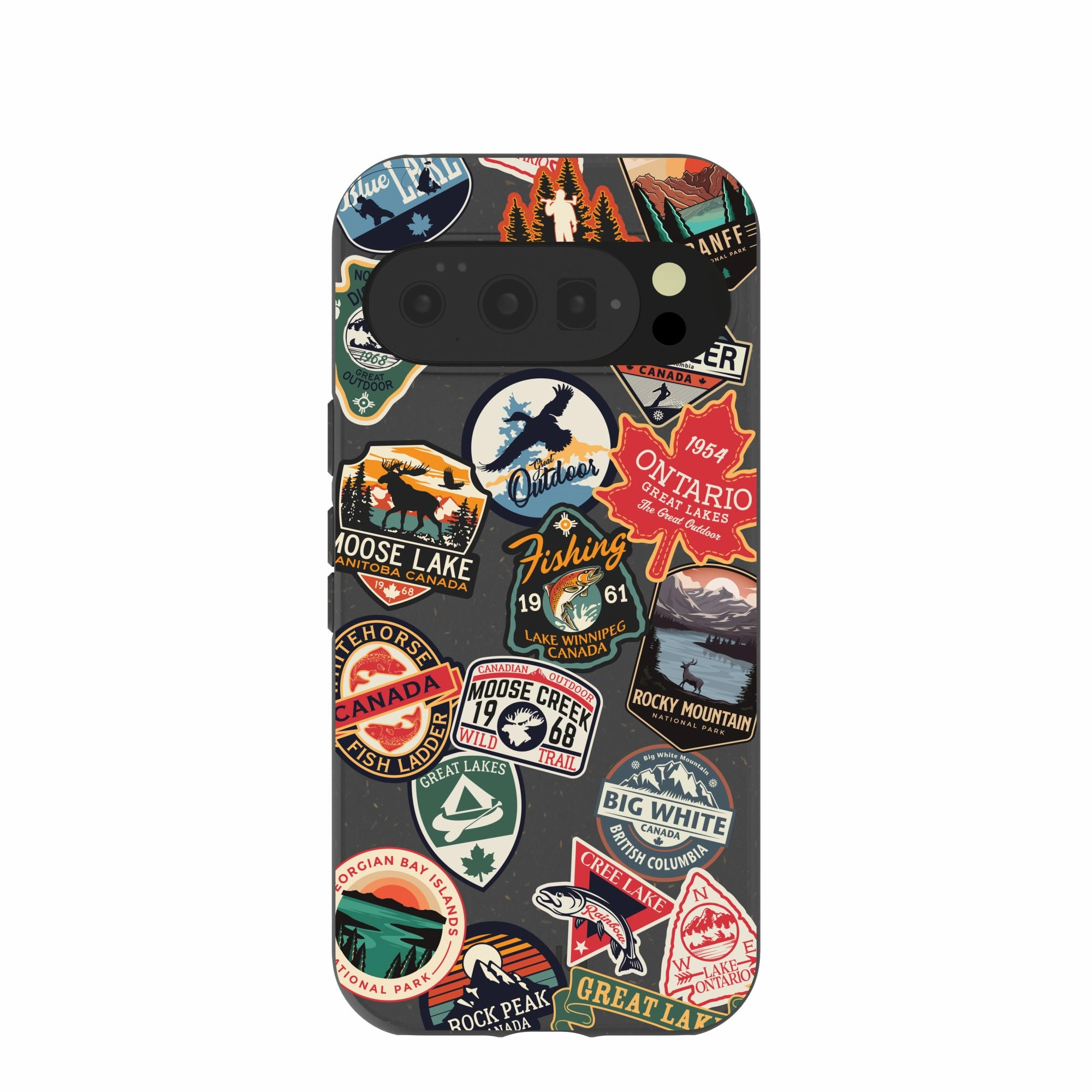 Black Canadian Stickers Google Pixel 10/10 Pro Case Refined Shield Soft Pattern Layer