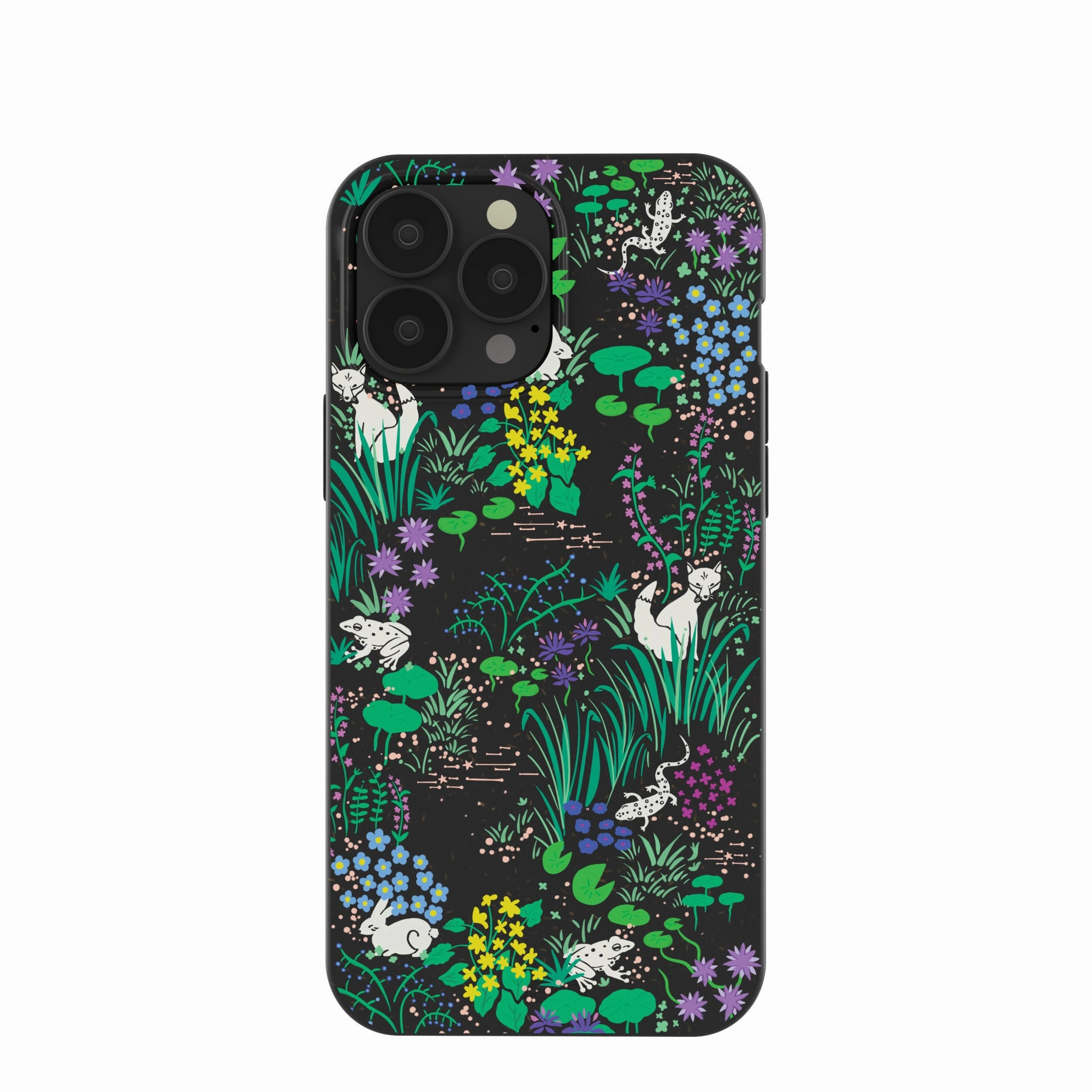 Black Midnight Pond iPhone 13 Pro Max Case Vivid Finish