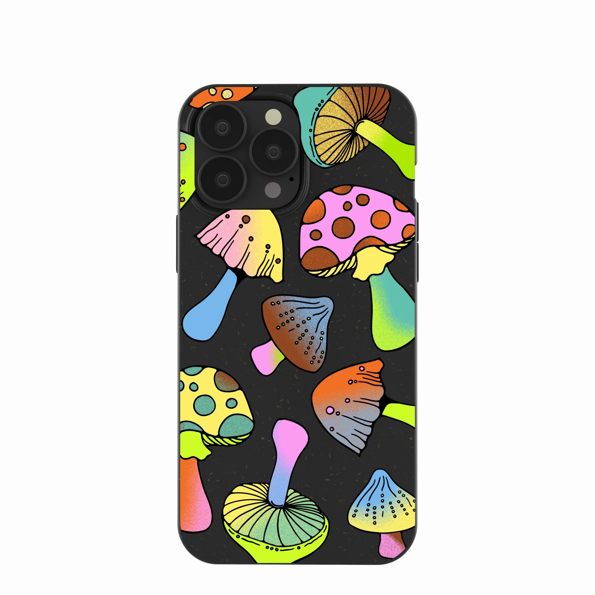Black Mushroom Party iPhone 13 Pro Max Case Scratch Resistant
