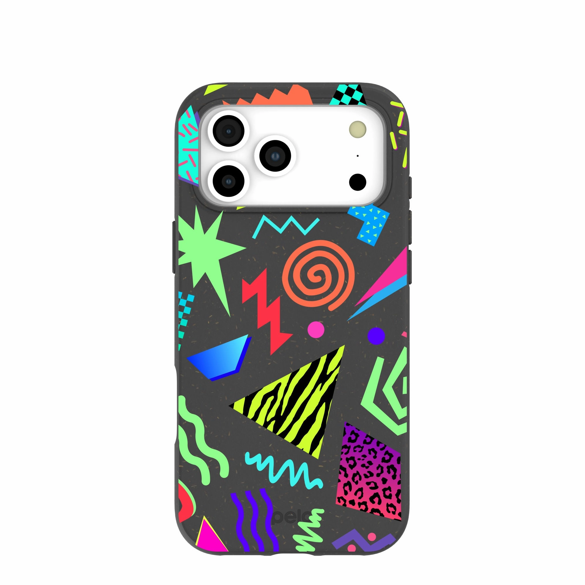 Smooth Touch Luxury Detail Black Neon Blast iPhone 17 Pro Max Case