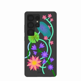 Black Neon Garden Samsung Galaxy S25 Ultra Case Classic Texture