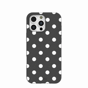 Black Polka Confetti iPhone 16 Pro Max Case Vivid Pattern Design