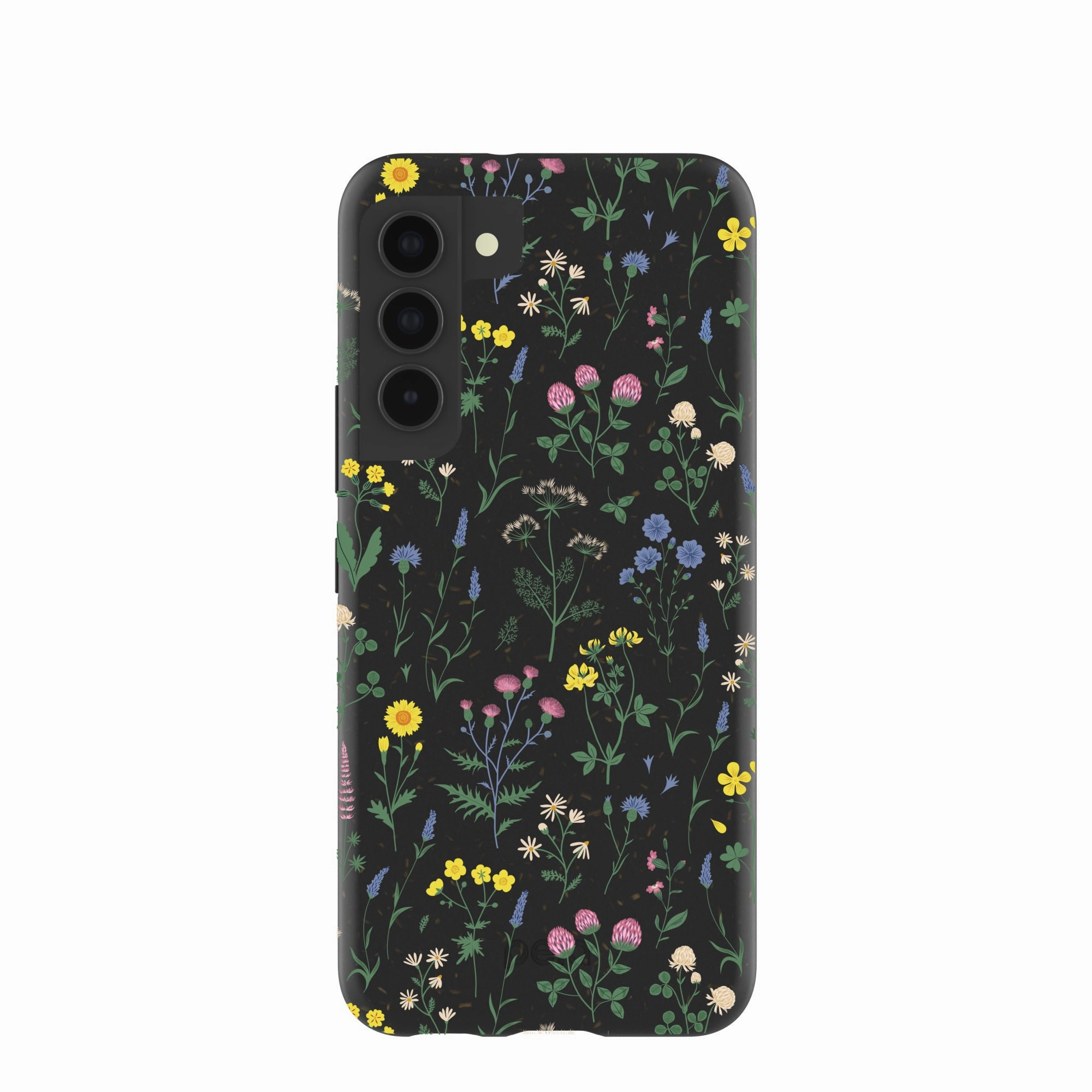 Shock Proof Soft Silicone Black Shadow Blooms Samsung Galaxy S22 Case