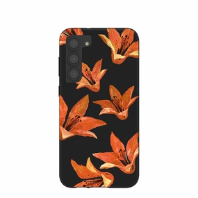 Protective Structure Black Tiger Lily Samsung Galaxy S23 (Plus) Case
