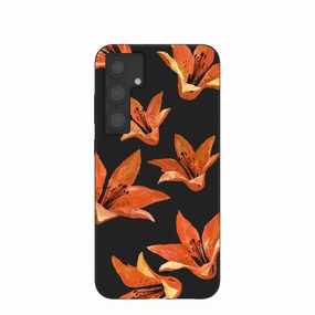 Crystal Finish Comfort Edge Texture Black Tiger Lily Samsung Galaxy S24 (Plus) Case