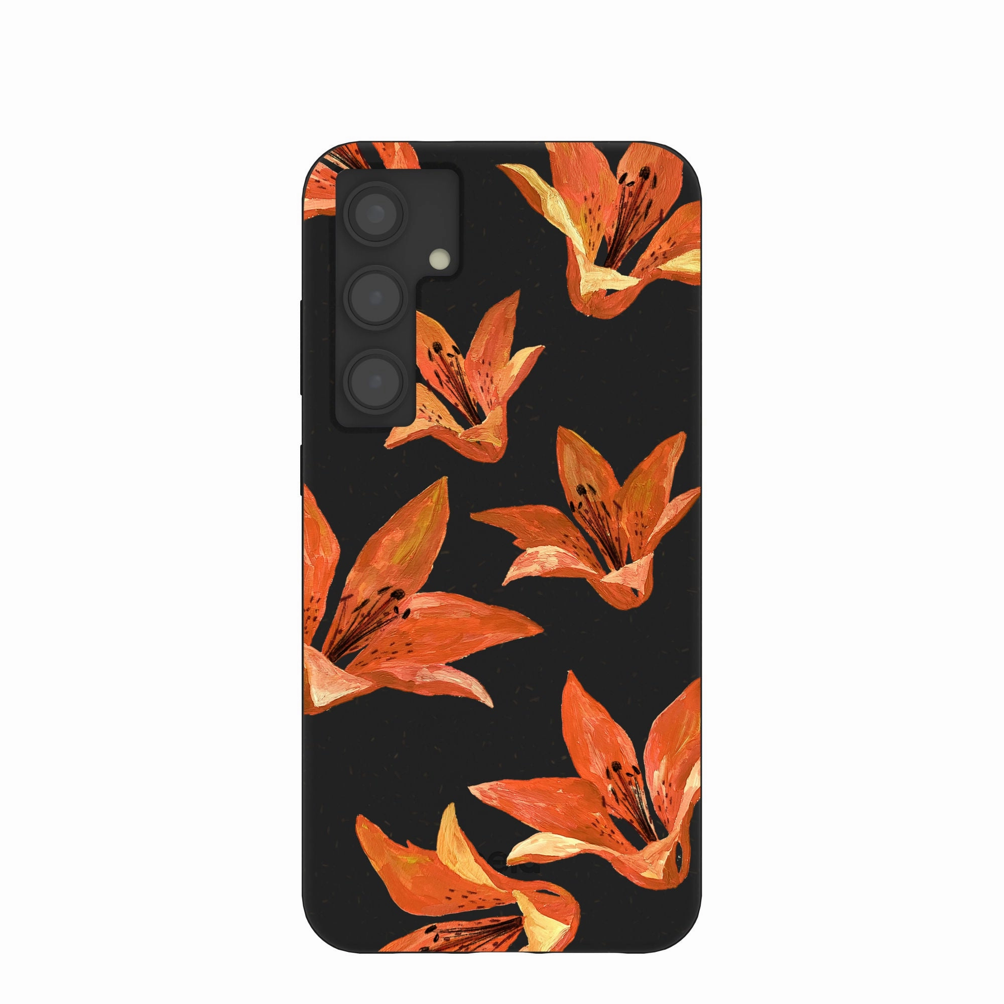 Crystal Finish Comfort Edge Texture Black Tiger Lily Samsung Galaxy S24 (Plus) Case
