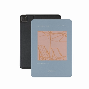sleek leather folio Blue Sunday Club iPad Case