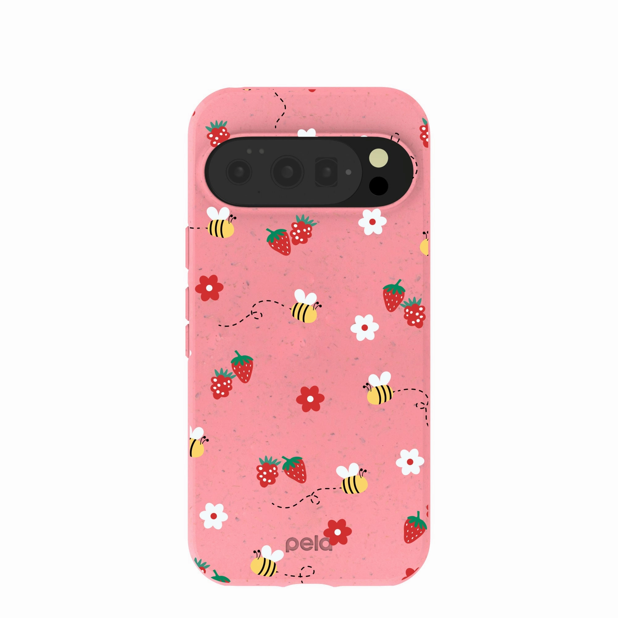 Smooth Surface Bubblegum Pink Bees n Berries Google Pixel 10/10 Pro Case