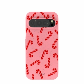 Protective cover Matte Pattern Design Bubblegum Pink Candy Cane Chaos Google Pixel 9/9 Pro Case