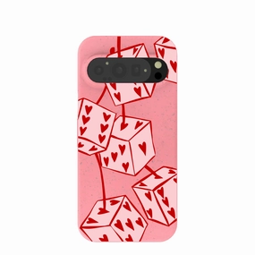 Bubblegum Pink Dicey Cherries Google Pixel 9/9 Pro Case Elegant Touch