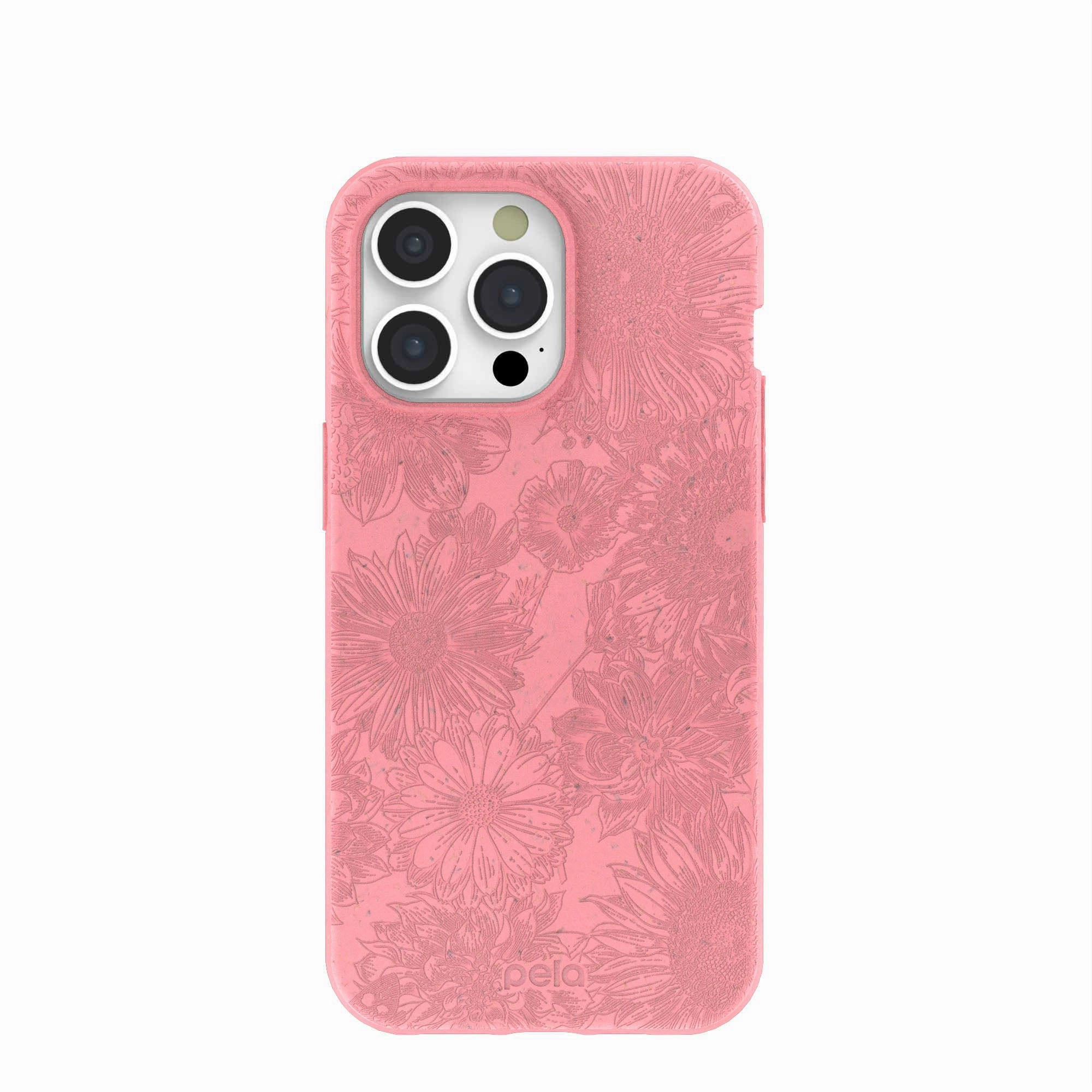Bubblegum Pink Flora iPhone 15 Pro Max Case Matte Shield Heat resistant