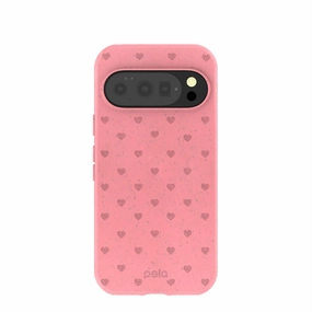 Elegant Finish Chic Accessory Bubblegum Pink Hearts Google Pixel 10/10 Pro Case