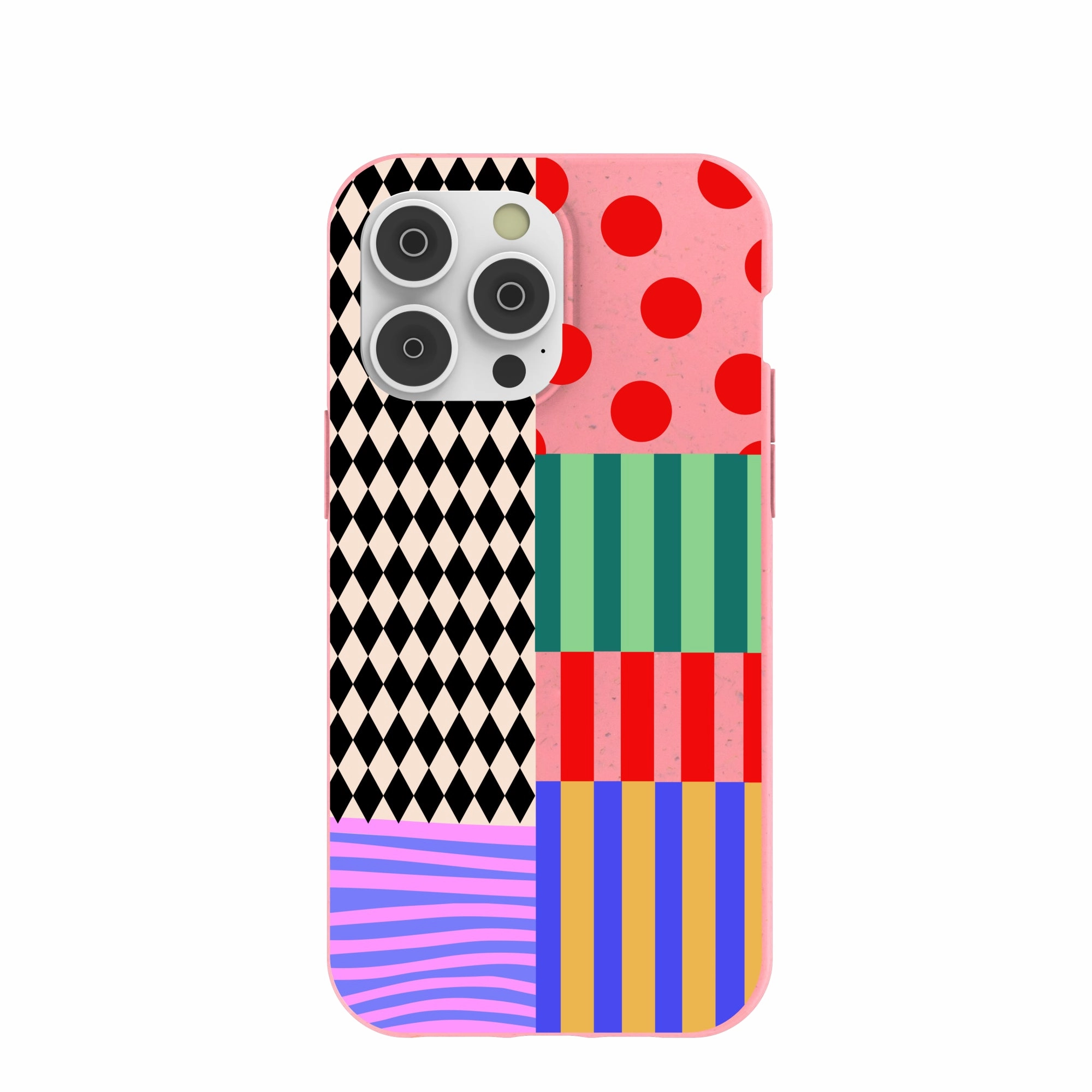 Stylish Form anti dust Bubblegum Pink Juggling Colors iPhone 14 Pro Max Case