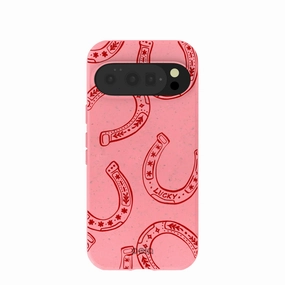 Customizable Option Smooth Finish Touch Bubblegum Pink Lucky Horseshoe Google Pixel 10/10 Pro Case