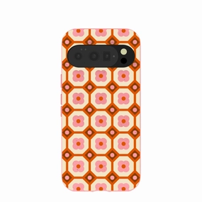 Bubblegum Pink Retro Tiles Google Pixel 10/10 Pro Case Rugged Finish