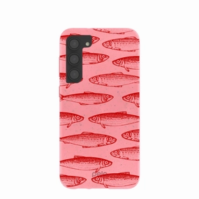 Bubblegum Pink Sardine Stream Samsung Galaxy S23 (Plus) Case Durable Quality