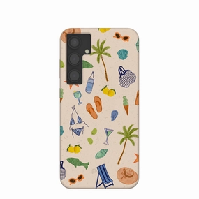 Drop Defense Seashell Coastline Sketch Samsung Galaxy S24 (Plus) Case