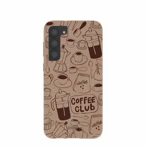 Compact Look Chocolate Brown Coffee Club Samsung Galaxy S23 (Plus) Case