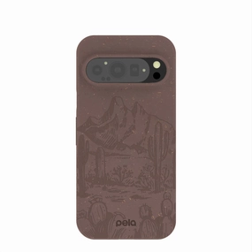 Chocolate Brown Desert Run Google Pixel 9/9 Pro Case Customizable Option Protective Shell Design