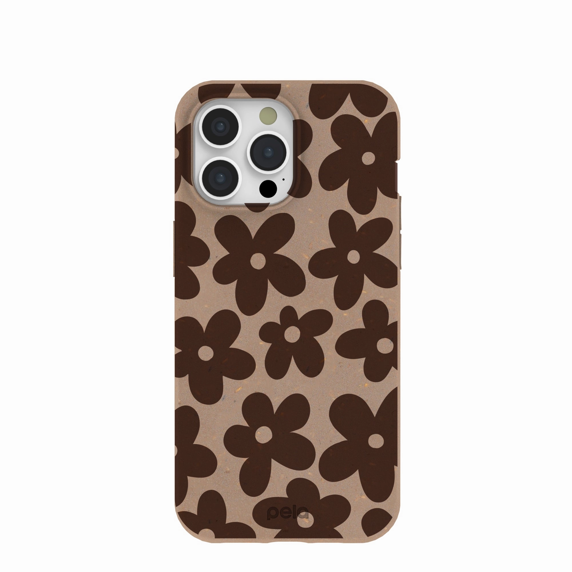 TPU Material Soft Material Chocolate Brown Earthy Blooms iPhone 15 Pro Max Case