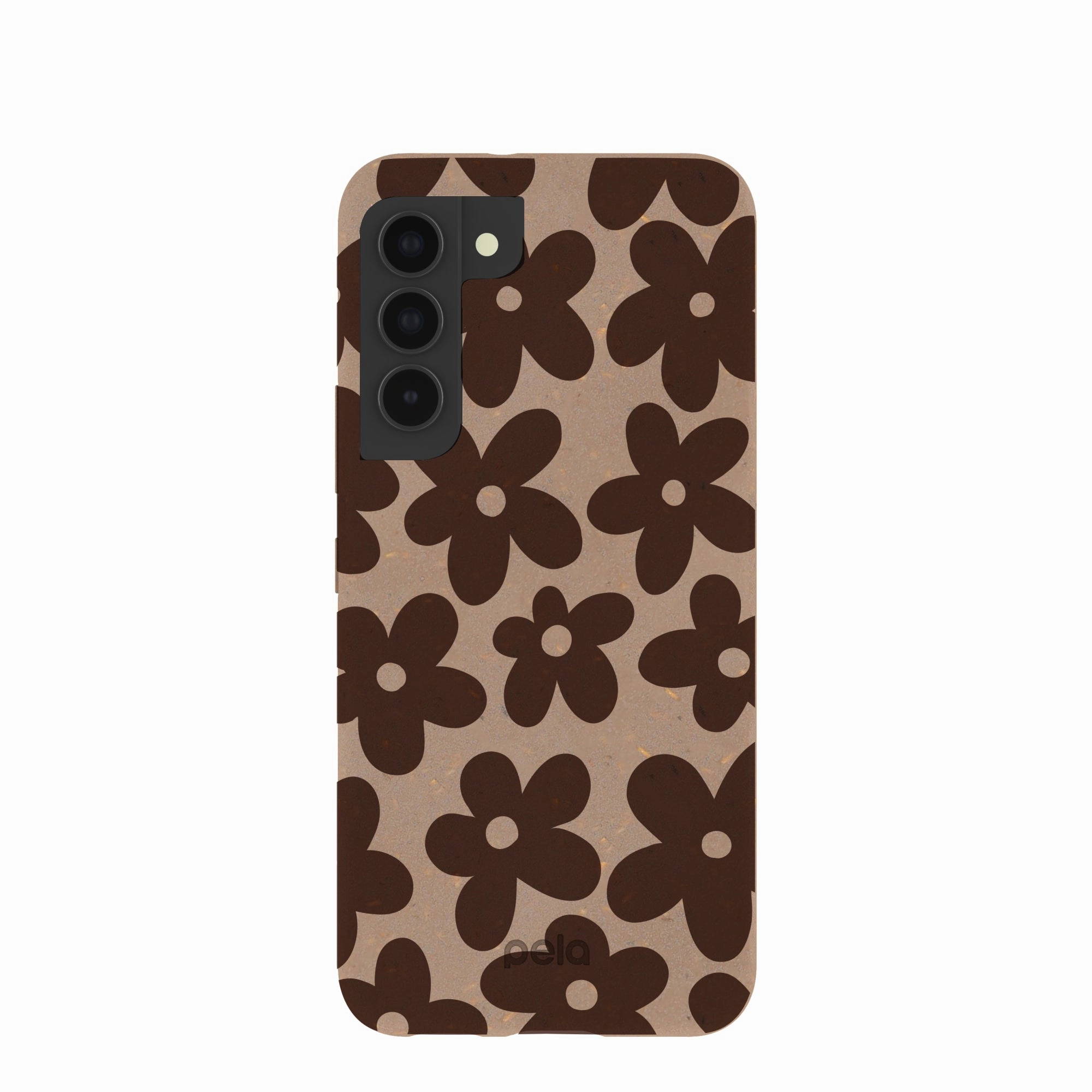 Polished Look Luxury Grip Chocolate Brown Earthy Blooms Samsung Galaxy S22 Case