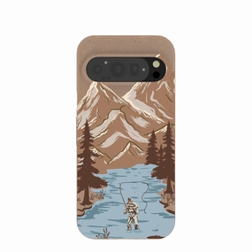 Light Structure Chocolate Brown Gone Fishing Google Pixel 9/9 Pro Case