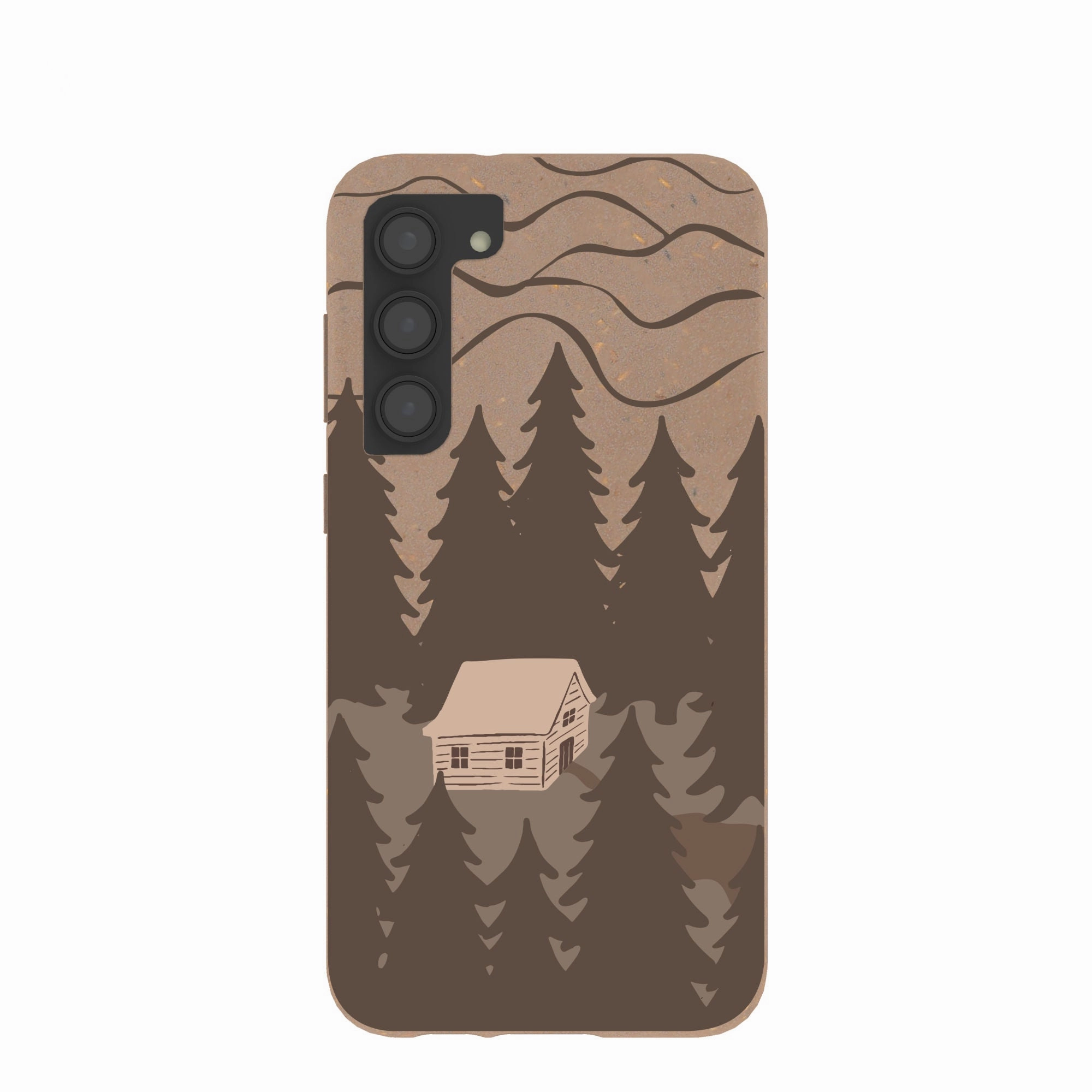 Modern Surface Design Flexible Pattern Texture Chocolate Brown Hidden Cabin Samsung Galaxy S23 (Plus) Case