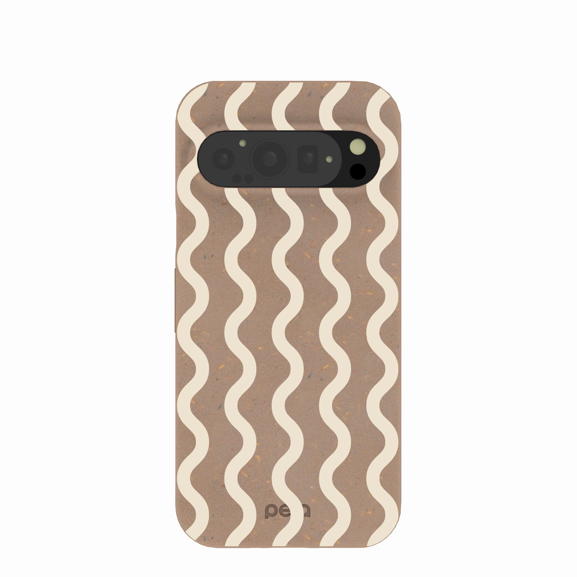 Futuristic style Modern Pattern Layer Chocolate Brown Latte Waves Google Pixel 9/9 Pro Case