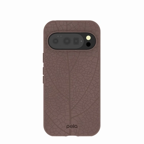 Chocolate Brown Leaf Veins Google Pixel 10/10 Pro Case Smooth Layer Luxury Appeal