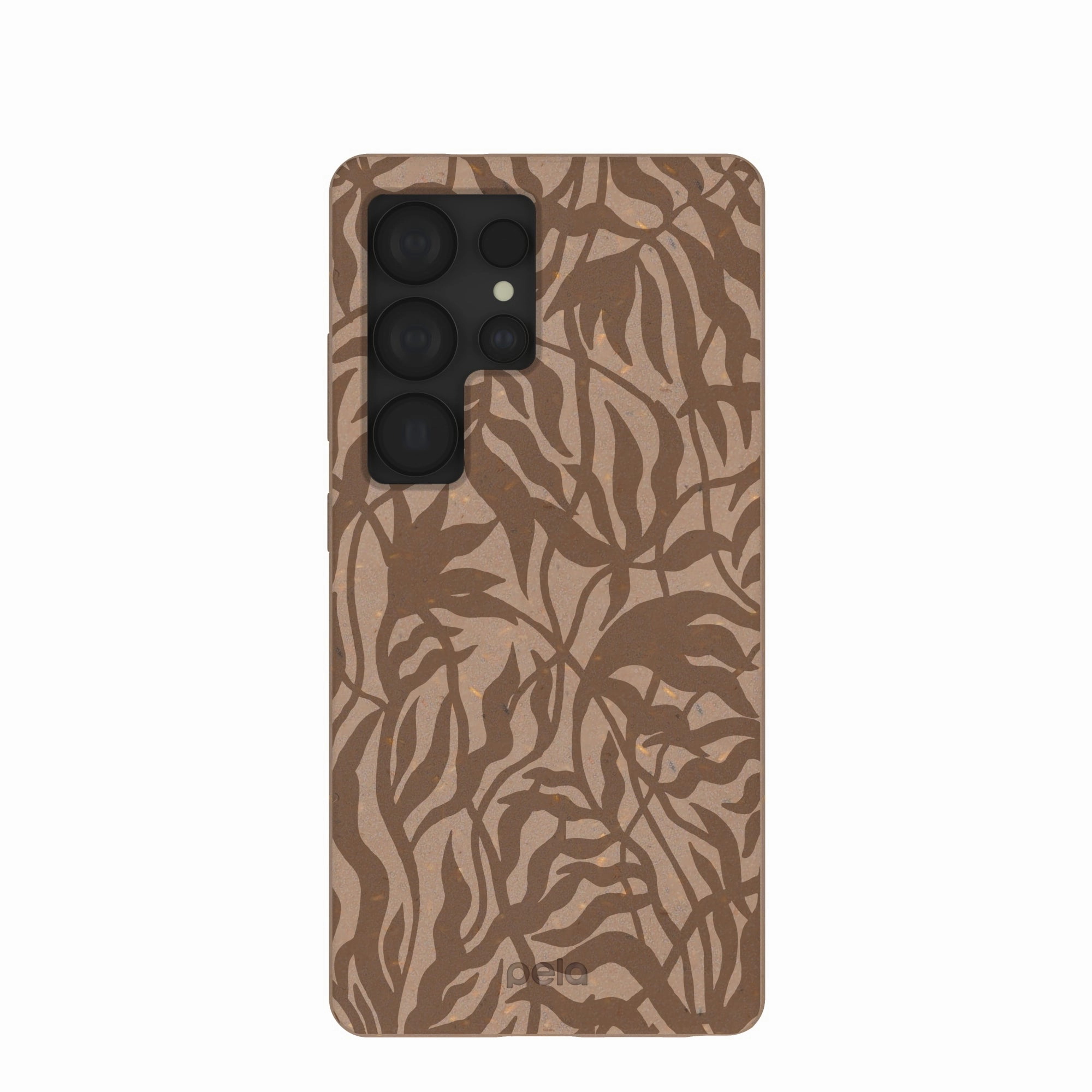 Chocolate Brown Rustic Leaves Samsung Galaxy S25 Ultra Case Protective Detailing Edge