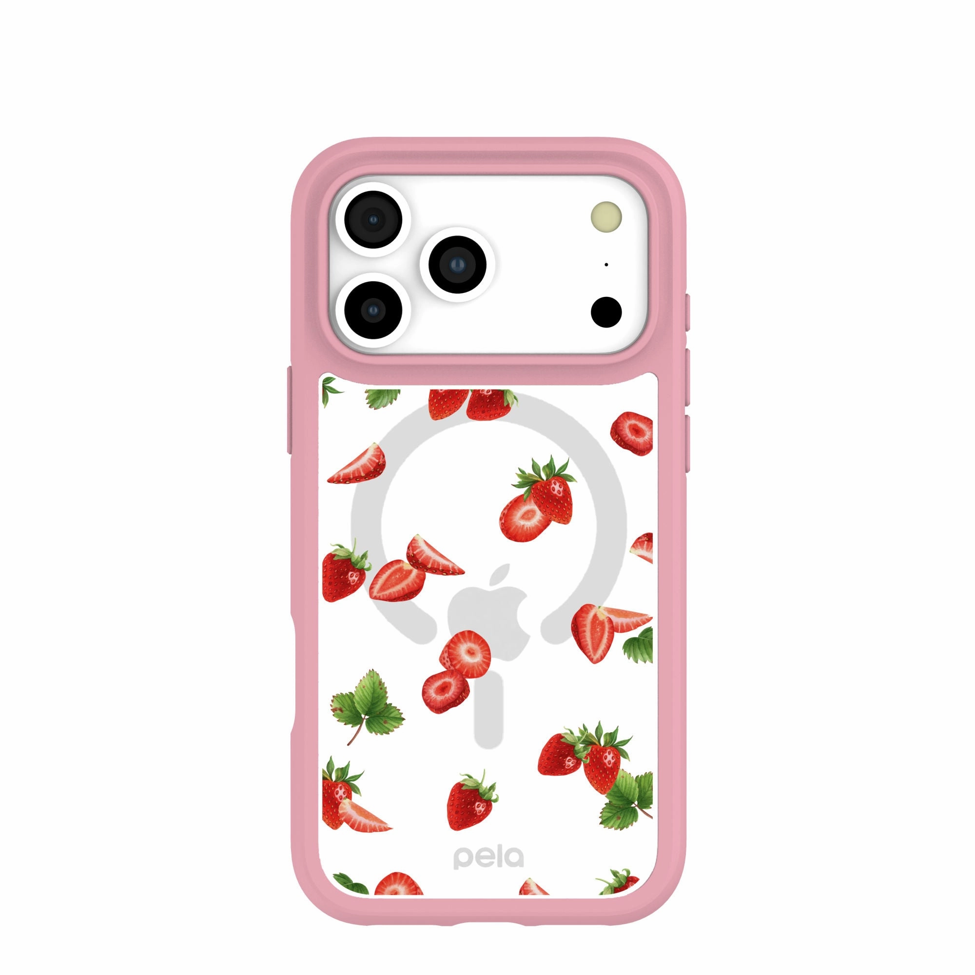 Clear Berry Pink iPhone 17 Pro Max Case With Petal Pink Ridge (MagSafe included) Lightweight Build