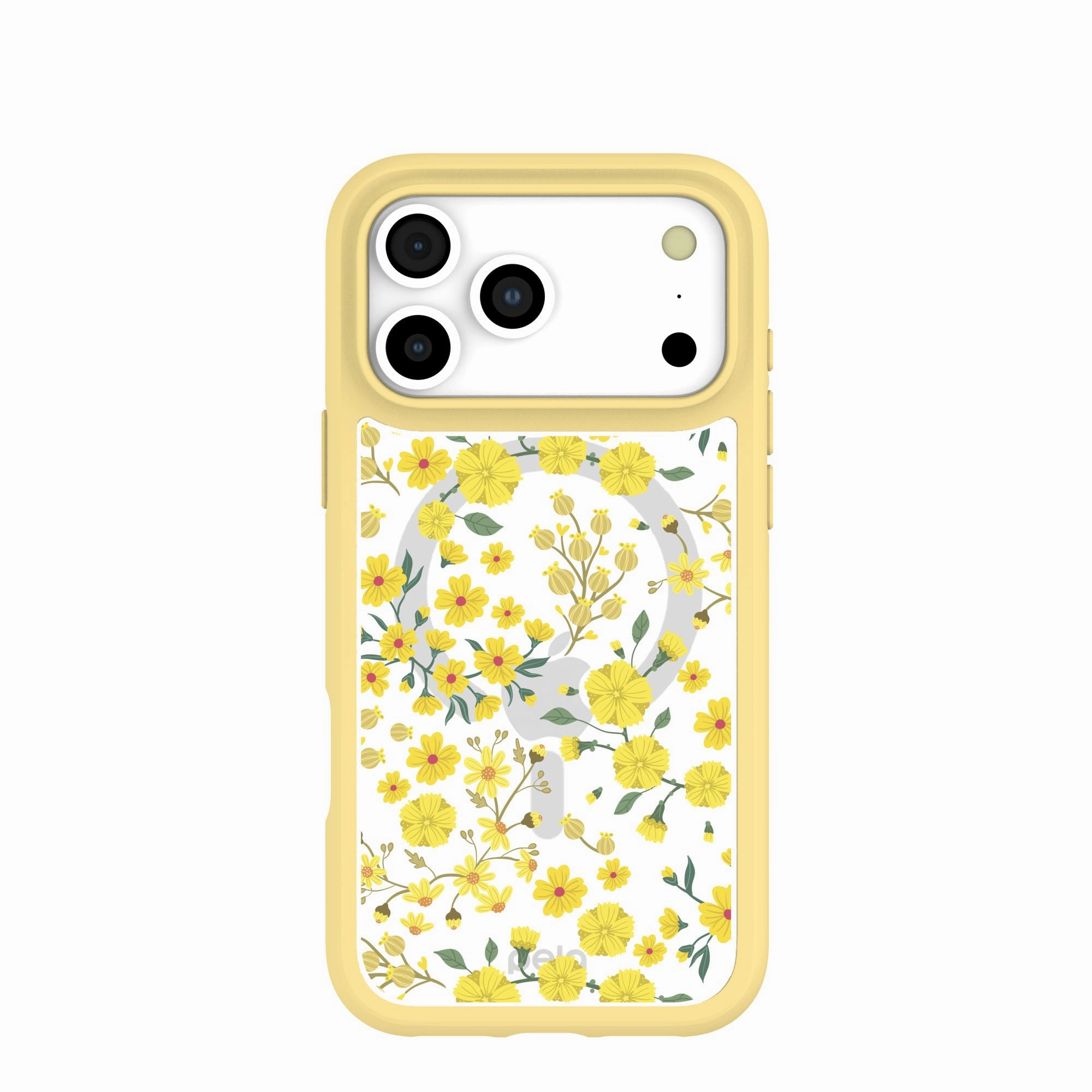 Clear Golden Bloom iPhone 17 Pro Max Case With Sunbeam Ridge (MagSafe included) Daily Grip Shock absorption