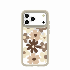 Clear Mocha Poppy iPhone 17 Pro Max Case With London Fog Ridge (MagSafe included) Modern Grip Texture Flexible Surface Texture