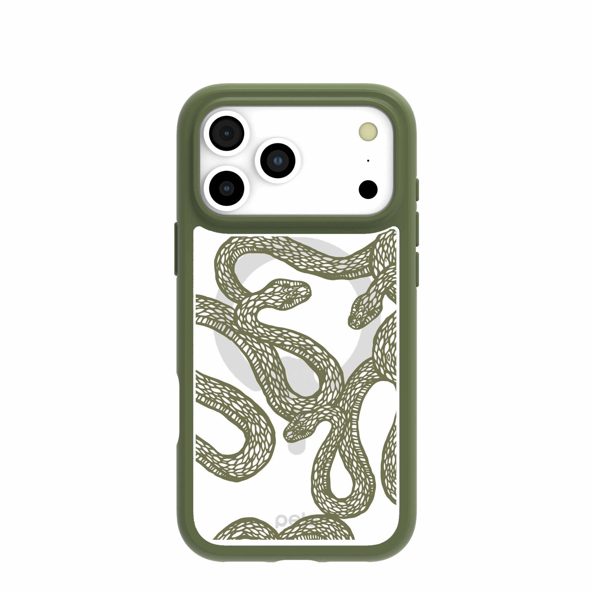 Colorful Design Clear Serpent Sketch iPhone 17 Pro Max Case With Forest Floor Ridge (MagSafe included)
